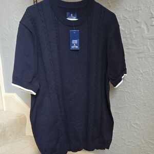 Navy Blue Cable Knit Sweater